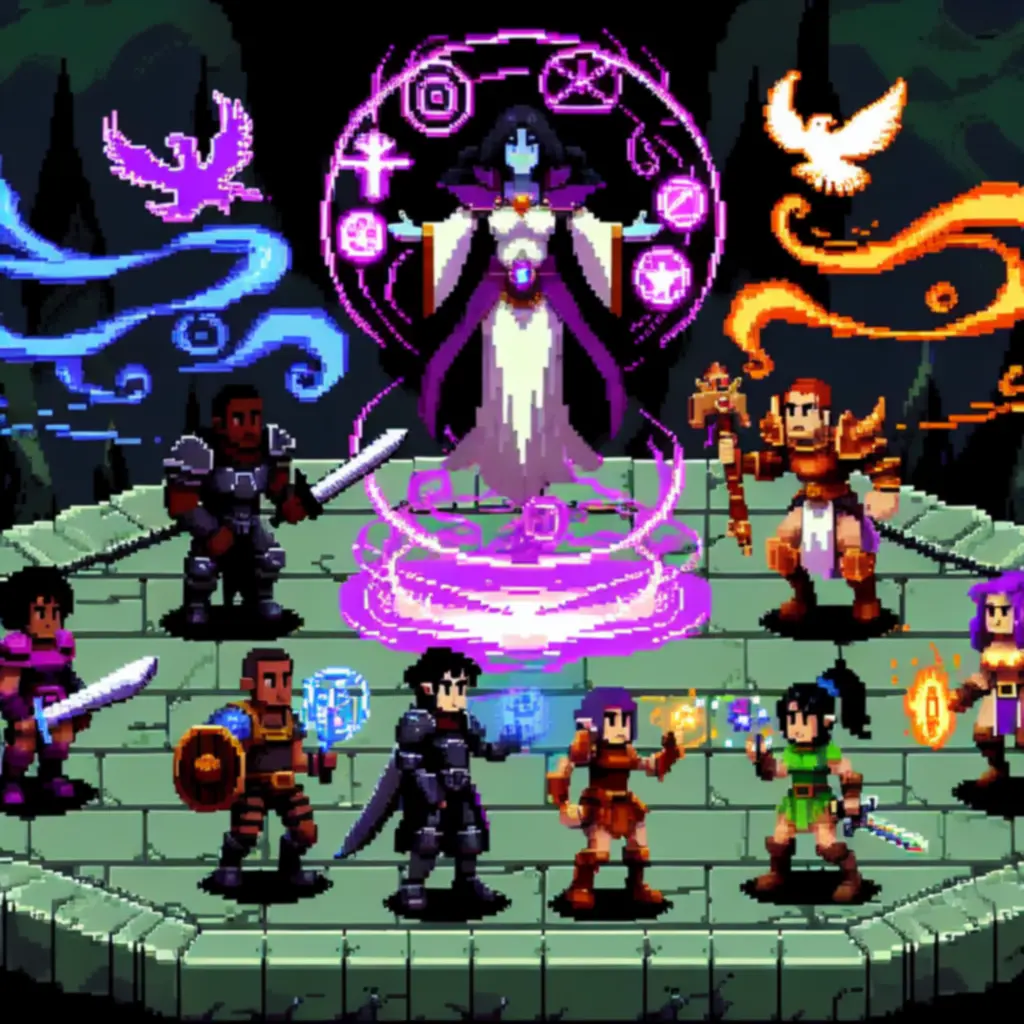 Starcie z bossem w stylu 16-bit: drużyna mierzy się z arkaniczną matroną